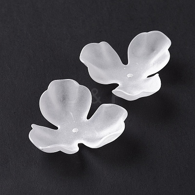 3-Petal Transparent Acrylic Bead Caps OACR-A017-11-1