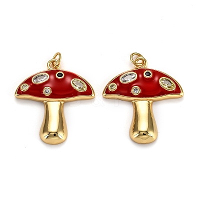 Autumn Theme Real 18K Gold Plated Brass Micro Pave Cubic Zirconia Pendants X-ZIRC-L100-019G-G-1