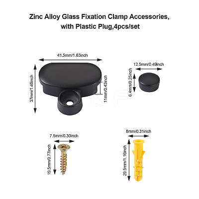 Zinc Alloy Glass Fixation Clamp Accessories X1-SW-TAC0001-29-1