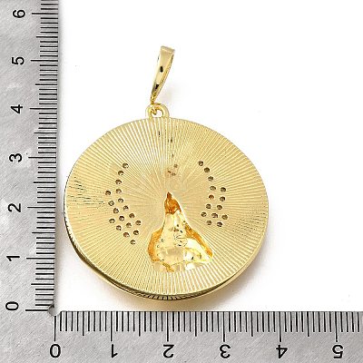 Brass Micro Pave Cubic Zirconia Pendants KK-Q066-19G-1