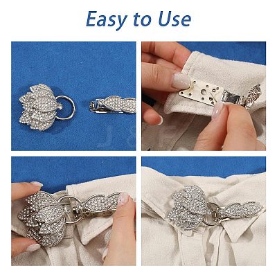 2Pcs Flower Alloy Rhinestone Snap Lock Clasps FIND-FH0018-22B-1