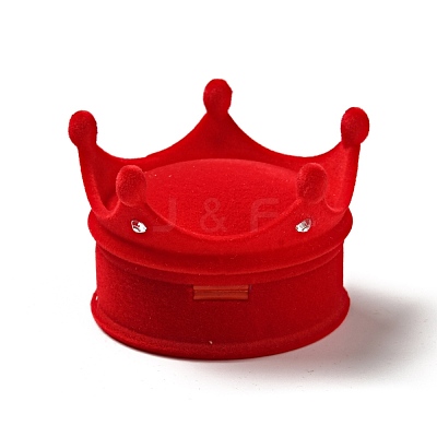 Flocking Plastic Crown Finger Ring Boxes CON-B008-01B-1