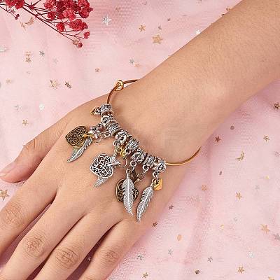 200Pcs 2 Style Tibetan Style Alloy Pendants FIND-SZ0002-33AS-1