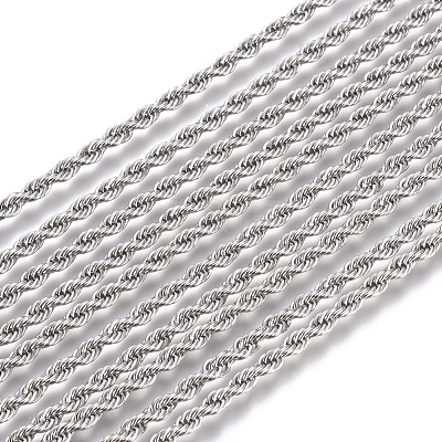 Non-Tarnish Unisex 304 Stainless Steel Rope Chain Necklaces X-STAS-D0002-33P-1