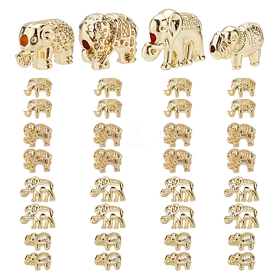 40Pcs 4 Style Rack Plating Alloy Beads FIND-PH0002-72-RS-WH-1