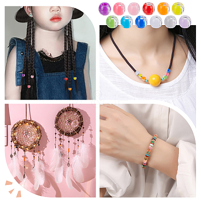 600Pcs 12 Colors Transparent Resin Beads RESI-GO0001-07-1