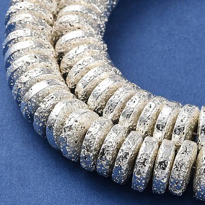 Electroplated Natural Lava Rock Beads Strands G-I360-A05-04-1
