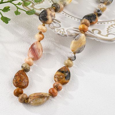 Natural Crazy Agate Beaded Necklaces NJEW-S399-23-1
