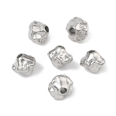 Hammered 304 Stainless Steel Beads STAS-B127-01P-04-1
