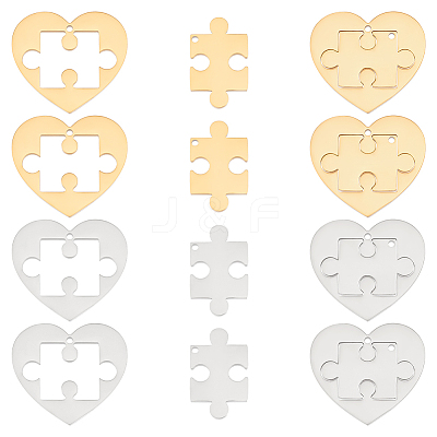 8 Sets 2 Colors Ion Plating(IP) 304 Stainless Steel Split Pendants STAS-UN0055-50-1
