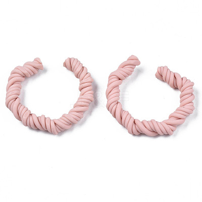 Polymer Clay Twist Rope Open Ring CLAY-N010-031-02-1