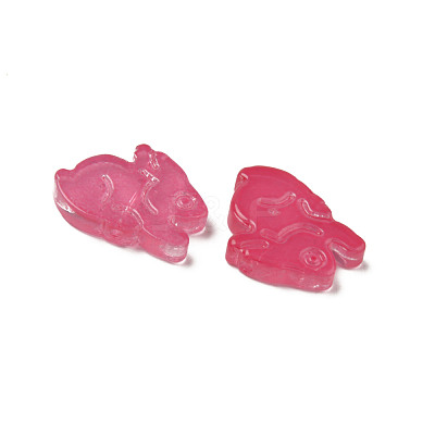 Two Tone Transparent Spray Painted Glass Beads GLAA-Q092-03-C09-1