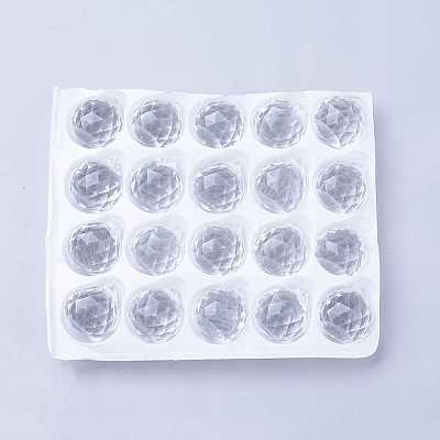 Clear Faceted Ball-Shaped Glass Pendants X-GR20X23MMY-1-1