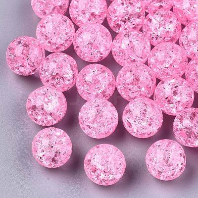 Transparent Crackle Acrylic Round Beads Strands CCG-R002-12mm-05-1