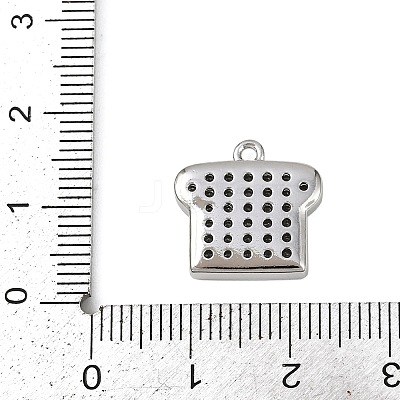 Brass Micro Pave Clear Cubic Zirconia Charms KK-L238-18P-1
