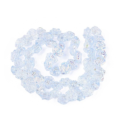 Electroplate Transparent Glass Beads Strands EGLA-N056-02A-07-1