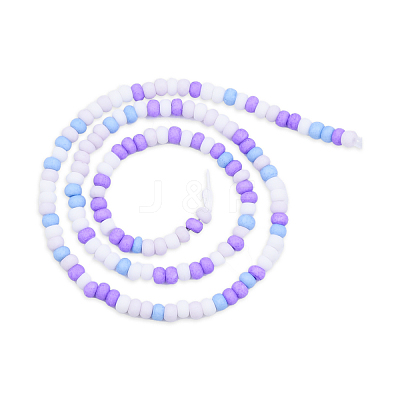Opaque Spray Painted Glass Bead Strands GLAA-N047-07-05-1