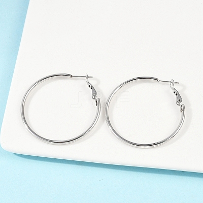 Tarnish Resistant 201 Stainless Steel Hoop Earrings EJEW-F188-24P-B-1
