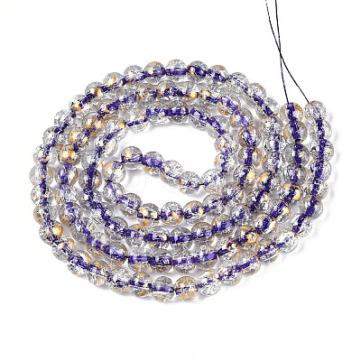 Crackle Transparent Glass Beads Strands GLAA-N030-8mm-01C-1