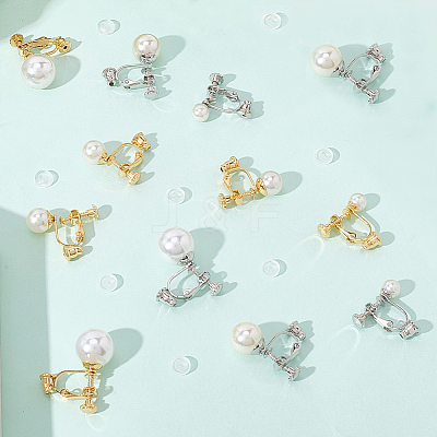 16Pcs 8 Styles 316 Surgical Stainless Steel Clip-on Earring Converters Findings STAS-SC0010-36-1
