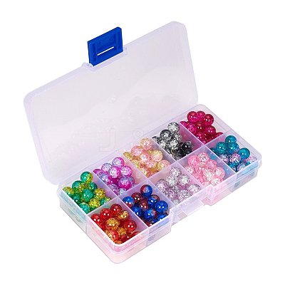 Round Transparent Crackle Glass Beads CCG-X0006-B-WH-1