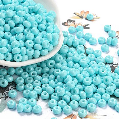 Imitation Jade 3/0 Glass Seed Beads SEED-Z001-A-B06-1