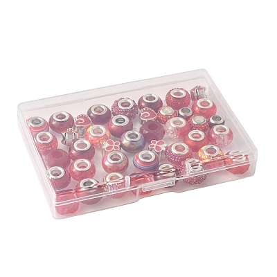 40Pcs 20 Styles Resin & Glass European Beads RPDL-FS0001-03-1