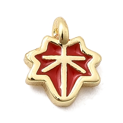 Brass Enamel Charms KK-P338-30G-01-1