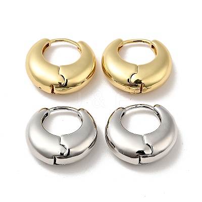 Rack Plating Brass Thick Hoop Earrings for Men Women EJEW-F288-06-1