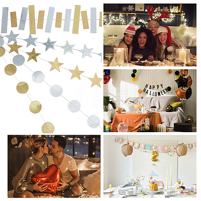 5Pcs 5 Style Paper Garlands AJEW-PH0004-58-1