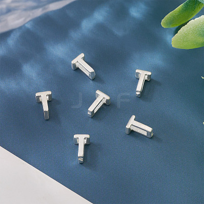 6Pcs 925 Sterling Silver Hollow Initial Beads STER-TA0001-53T-1