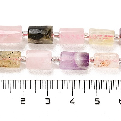 Natural Rose Quartz & Amethyst & Prehnite & Yellow Quartz Beads Strands G-G068-A22-01-1