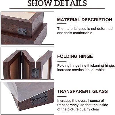 Hinged Wood Picture Frames Box DIY-WH0162-27B-1