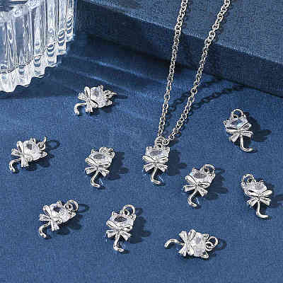 SHEGRACE Brass Cubic Zirconia Pendants XGRQ3K783-543P-1