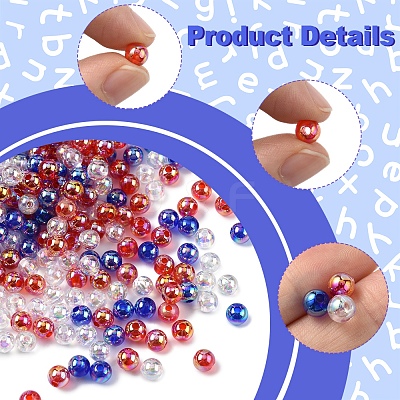 900Pcs 3 Colors Transparent Acrylic Beads MACR-FS0002-23-1
