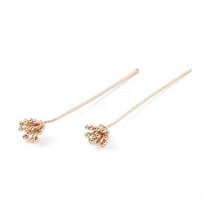 Brass Flower Head Pins KK-G413-04KCG-1