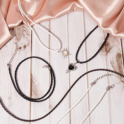 30Pcs 3 Colors Trendy Braided Imitation Leather Necklace Making NJEW-SC0001-32-1