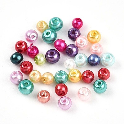 Baking Paint Pearlized Glass Pearl Beads X1-HY-Q003-3mm-M01-1