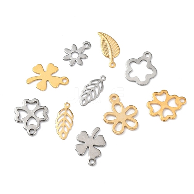 50Pcs 10 Styles 201 & 304 & 306 Stainless Steel Charms STAS-FS0001-47-1