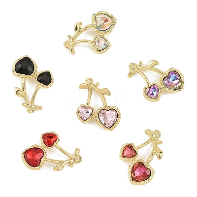 12Pcs 6 Colors Alloy Rhinestone Pendants FIND-YW0011-04-1