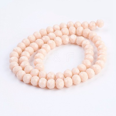 Opaque Glass Beads Strands EGLA-F122-8x6mm-NC06-1
