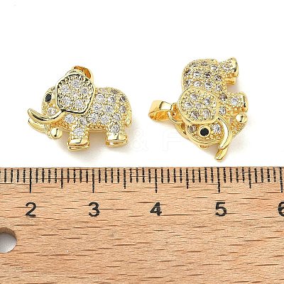 Brass Micro Pave Clear Cubic Zirconia Pendants KK-H254-11G-1