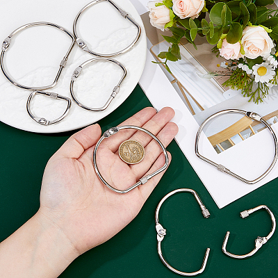 8Pcs 4 Styles Iron Screw Carabiner Lock Charms FIND-FH0014-46-1