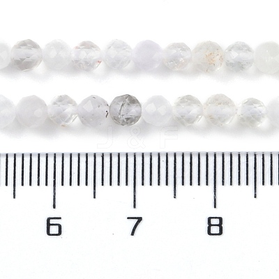 Faceted Round Natural Quartz Crystal Bead Strands G-L411-30-4mm-01-1