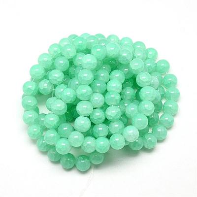 Baking Paint Crackle Glass Bead Strands DGLA-Q023-8mm-YS19-1