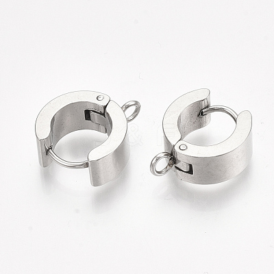 Tarnish Resistant 201 Stainless Steel Hoop Earring Findings STAS-S079-79-1
