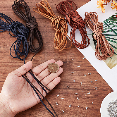5Pcs 5 Colors Flat Faux Suede Cord LW-CY0001-01-1