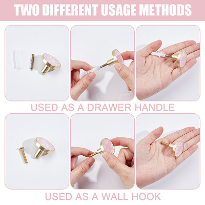 4 Bags Round Zinc Alloy Acrylic Drawer Pull Handles FIND-DR0001-85B-1