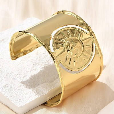 304 Stainless Steel Cuff Bangles BJEW-C095-02G-1