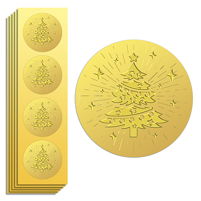 Plastic Self Adhesive Gold Foil Embossed Stickers DIY-WH0211-412-1